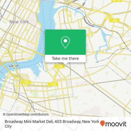 Mapa de Broadway Mini Market Deli, 403 Broadway