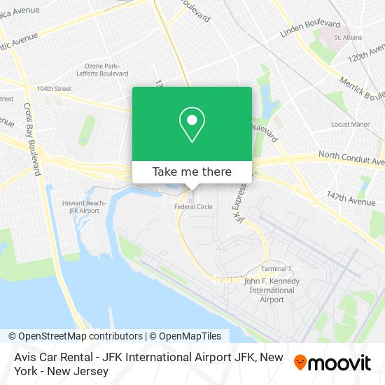 Mapa de Avis Car Rental - JFK International Airport JFK