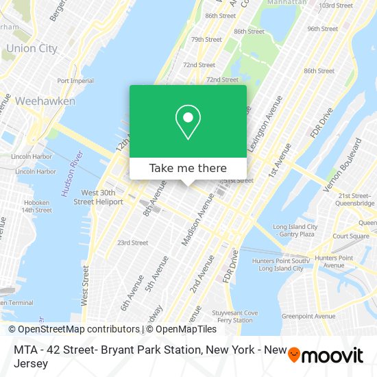 MTA - 42 Street- Bryant Park Station map
