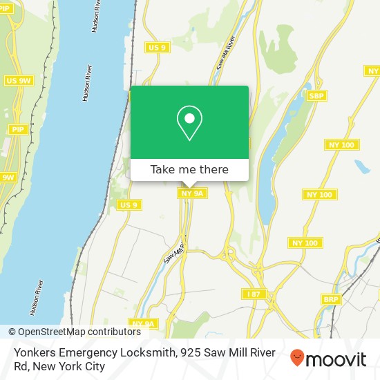 Mapa de Yonkers Emergency Locksmith, 925 Saw Mill River Rd