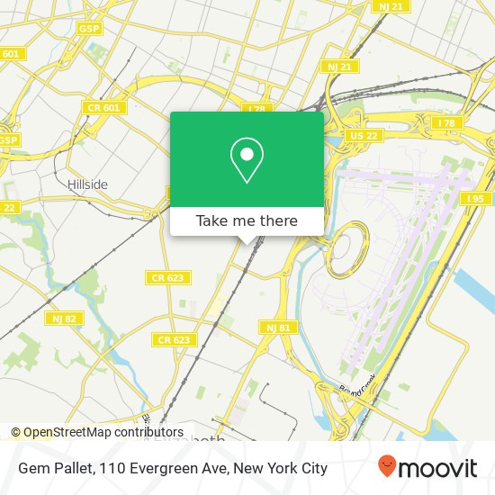Mapa de Gem Pallet, 110 Evergreen Ave