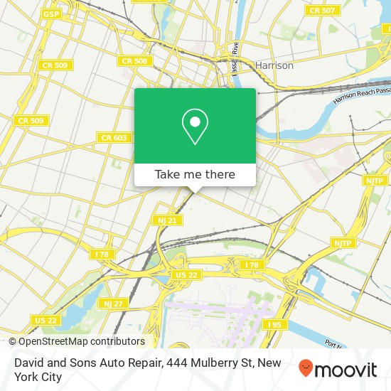 Mapa de David and Sons Auto Repair, 444 Mulberry St