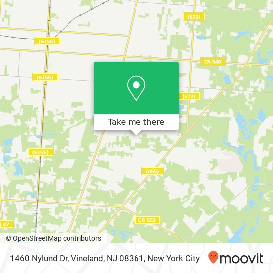 Mapa de 1460 Nylund Dr, Vineland, NJ 08361
