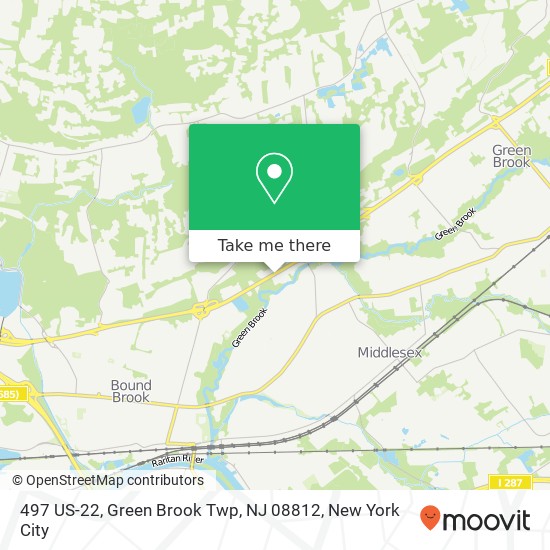 Mapa de 497 US-22, Green Brook Twp, NJ 08812