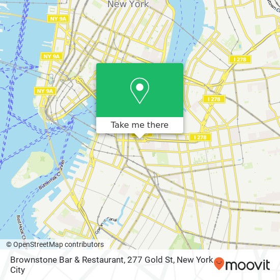 Brownstone Bar & Restaurant, 277 Gold St map