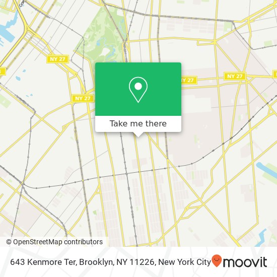 Mapa de 643 Kenmore Ter, Brooklyn, NY 11226