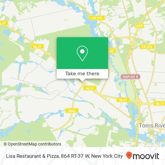 Lisa Restaurant & Pizza, 864 RT-37 W map
