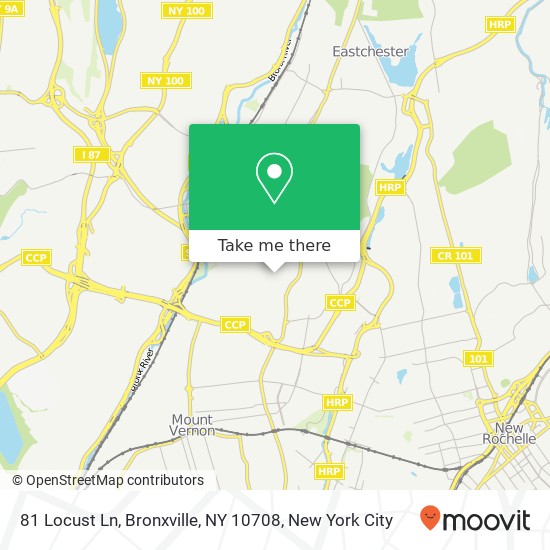 81 Locust Ln, Bronxville, NY 10708 map