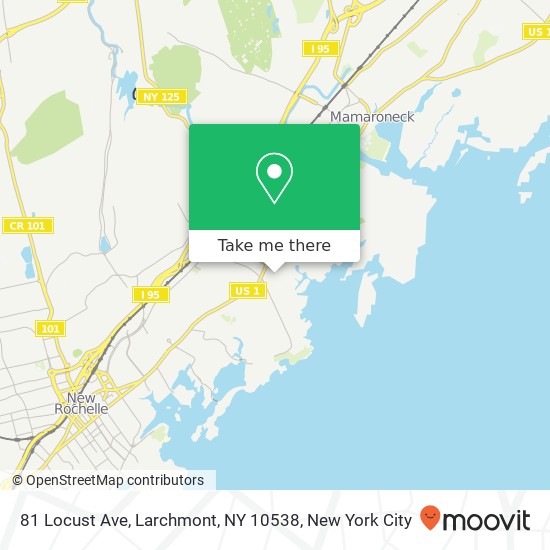 Mapa de 81 Locust Ave, Larchmont, NY 10538