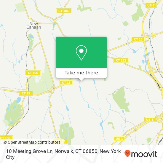 Mapa de 10 Meeting Grove Ln, Norwalk, CT 06850