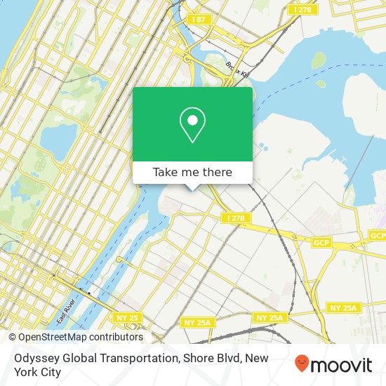 Odyssey Global Transportation, Shore Blvd map