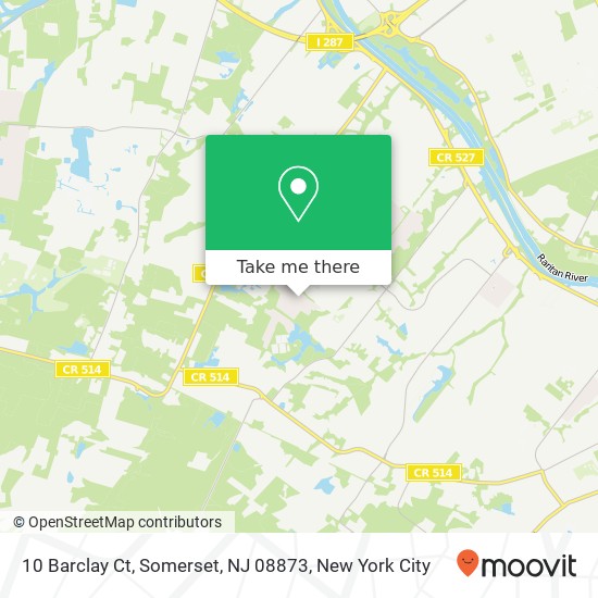 Mapa de 10 Barclay Ct, Somerset, NJ 08873