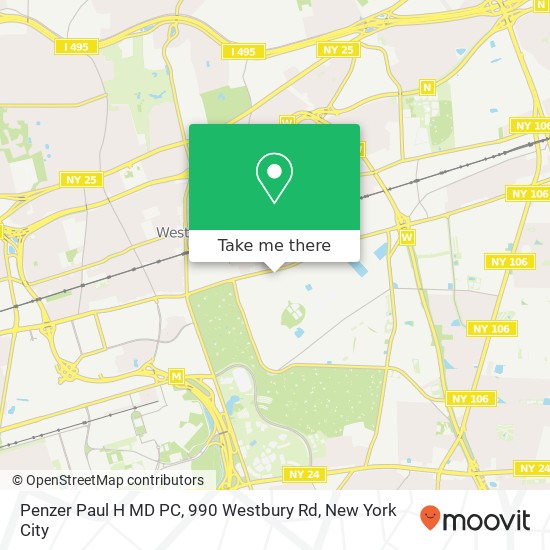 Mapa de Penzer Paul H MD PC, 990 Westbury Rd
