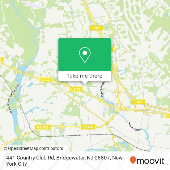 Mapa de 441 Country Club Rd, Bridgewater, NJ 08807