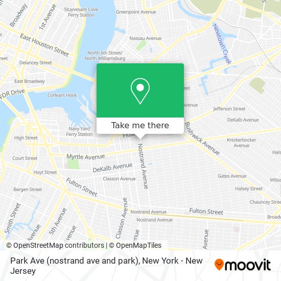 Park Ave (nostrand ave and park) map
