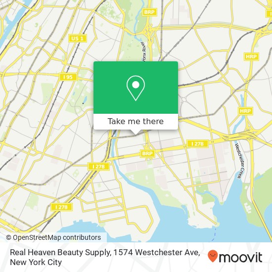 Real Heaven Beauty Supply, 1574 Westchester Ave map