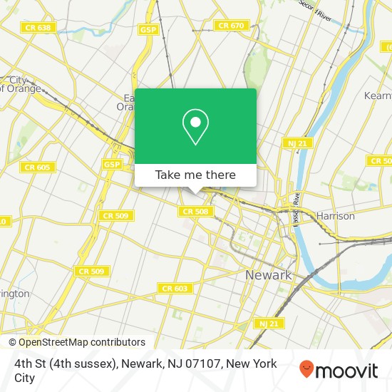 Mapa de 4th St (4th sussex), Newark, NJ 07107