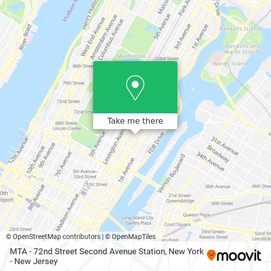MTA - 72nd Street Second Avenue Station map