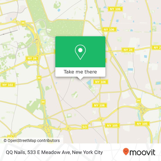 Mapa de QQ Nails, 533 E Meadow Ave