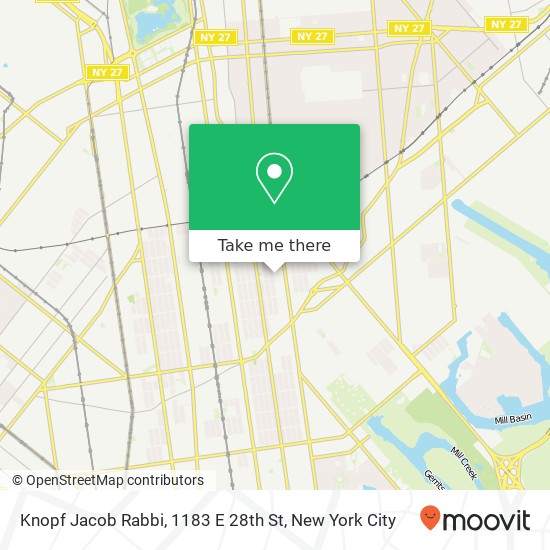 Knopf Jacob Rabbi, 1183 E 28th St map