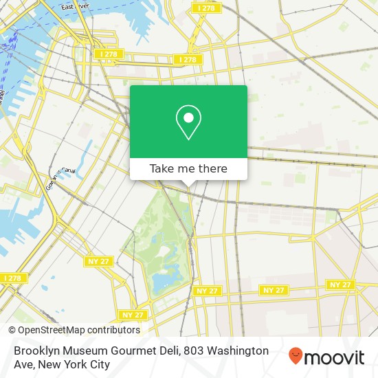 Mapa de Brooklyn Museum Gourmet Deli, 803 Washington Ave