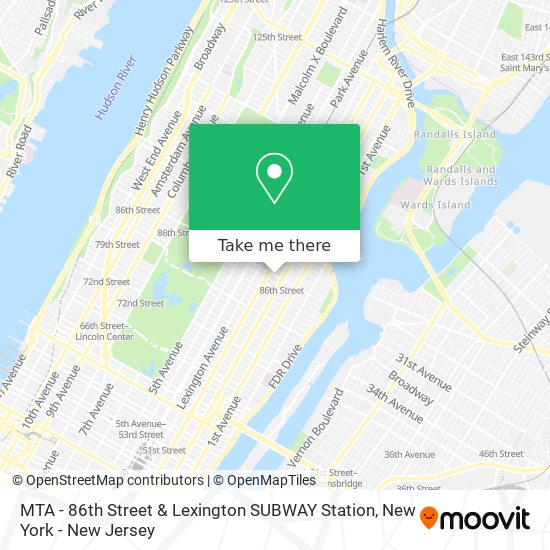 MTA - 86th Street & Lexington SUBWAY Station map