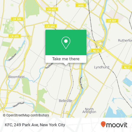 KFC, 249 Park Ave map