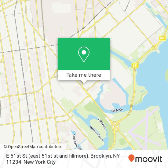 Mapa de E 51st St (east 51st st and fillmore), Brooklyn, NY 11234