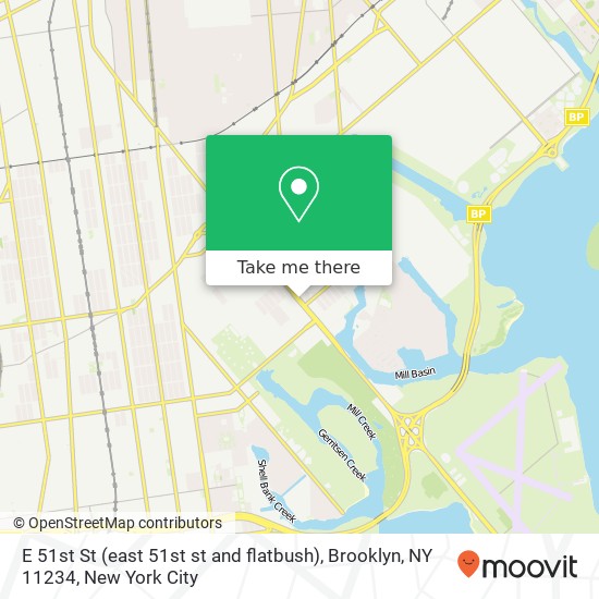 Mapa de E 51st St (east 51st st and flatbush), Brooklyn, NY 11234
