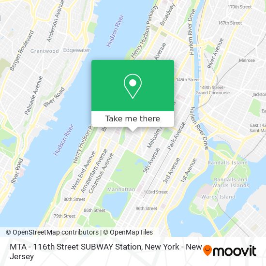 Mapa de MTA - 116th Street SUBWAY Station