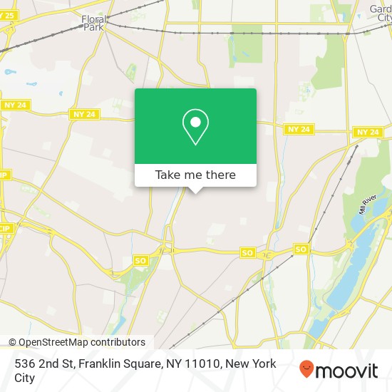 Mapa de 536 2nd St, Franklin Square, NY 11010