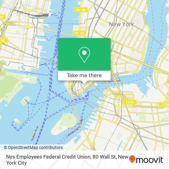 Mapa de Nys Employees Federal Credit Union, 80 Wall St
