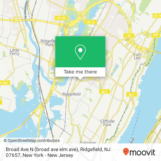 Broad Ave N (broad ave elm ave), Ridgefield, NJ 07657 map