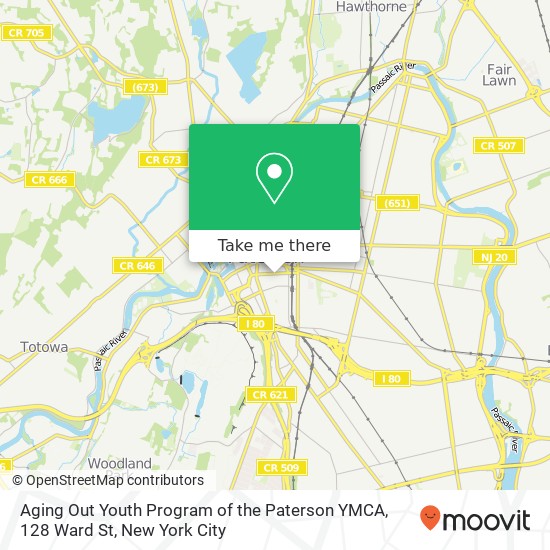 Mapa de Aging Out Youth Program of the Paterson YMCA, 128 Ward St