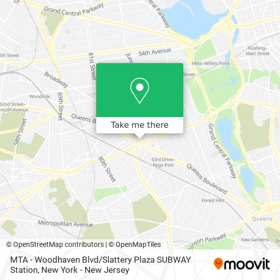 Mapa de MTA - Woodhaven Blvd / Slattery Plaza SUBWAY Station