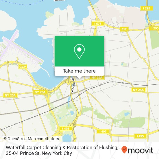 Mapa de Waterfall Carpet Cleaning & Restoration of Flushing, 35-04 Prince St