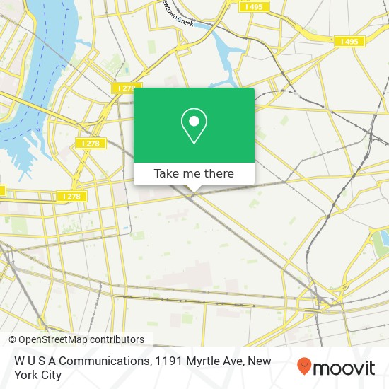 Mapa de W U S A Communications, 1191 Myrtle Ave