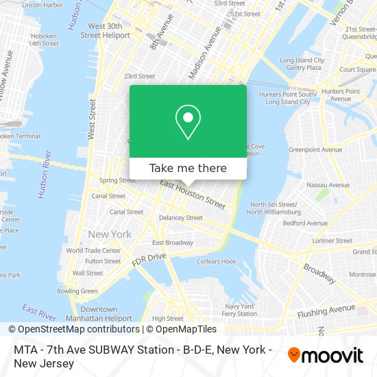 MTA - 7th Ave SUBWAY Station - B-D-E map