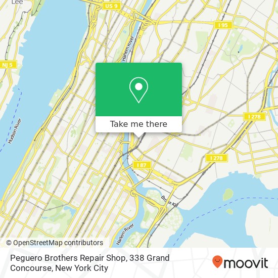 Peguero Brothers Repair Shop, 338 Grand Concourse map
