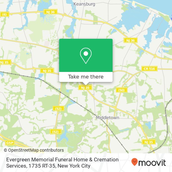 Evergreen Memorial Funeral Home & Cremation Services, 1735 RT-35 map