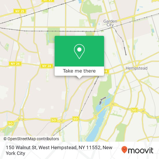 Mapa de 150 Walnut St, West Hempstead, NY 11552