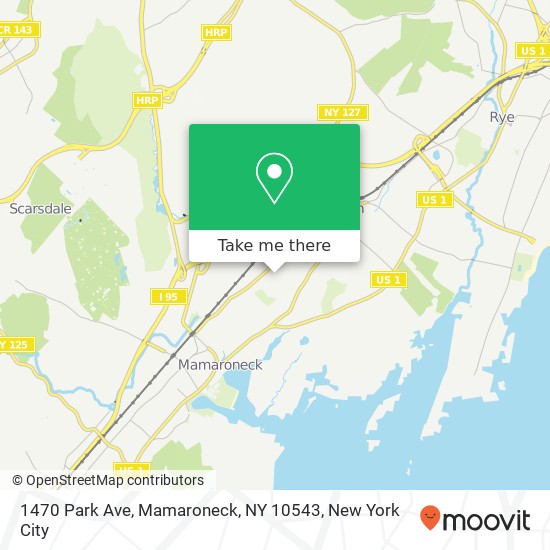 Mapa de 1470 Park Ave, Mamaroneck, NY 10543