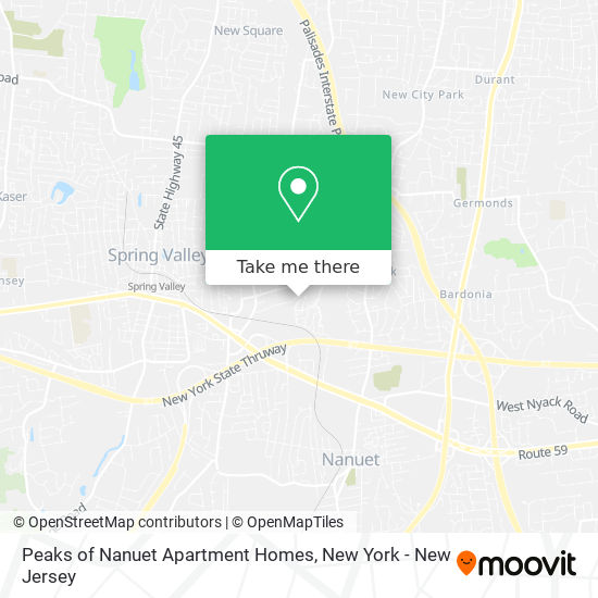 Peaks of Nanuet Apartment Homes map