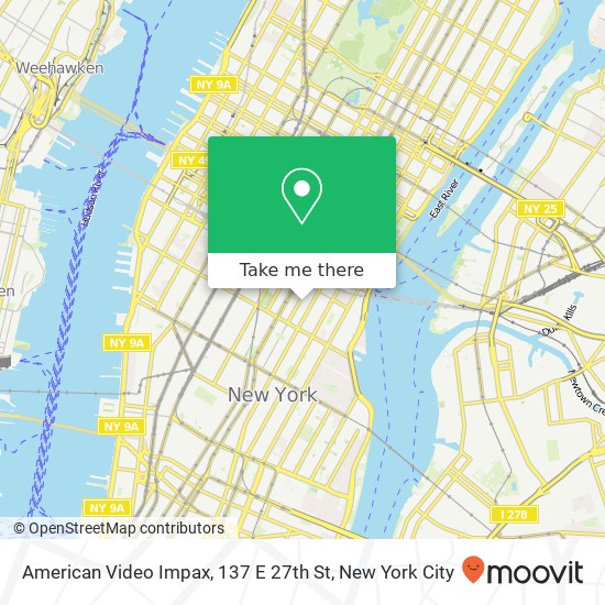 Mapa de American Video Impax, 137 E 27th St