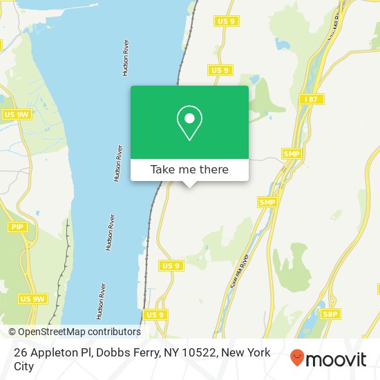 Mapa de 26 Appleton Pl, Dobbs Ferry, NY 10522