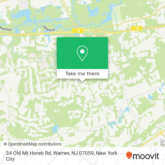 34 Old Mt Horeb Rd, Warren, NJ 07059 map