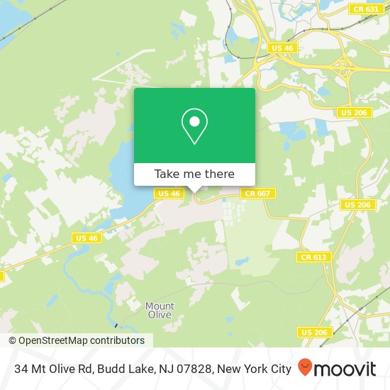 Mapa de 34 Mt Olive Rd, Budd Lake, NJ 07828