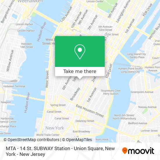 Mapa de MTA - 14 St. SUBWAY Station - Union Square