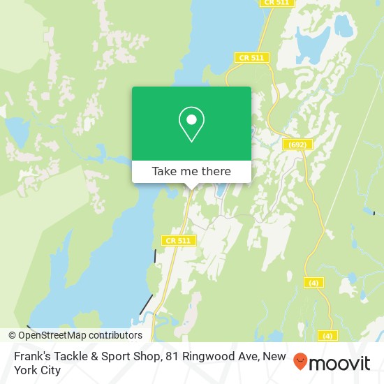 Frank's Tackle & Sport Shop, 81 Ringwood Ave map