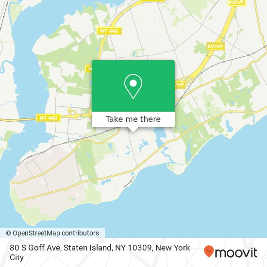 Mapa de 80 S Goff Ave, Staten Island, NY 10309